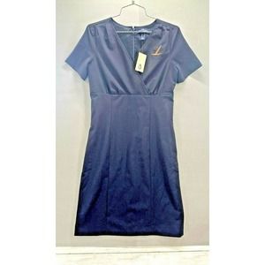 Land's End Outfitters Women's Navy Dress Size 2 Lined Embroidered Bird NEW